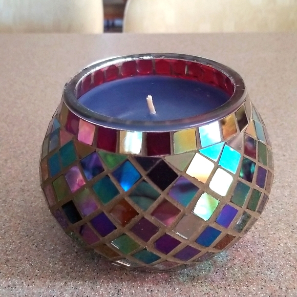 🕯MOSAIC GLASS CANDLE 🕯 - Picture 1 of 4